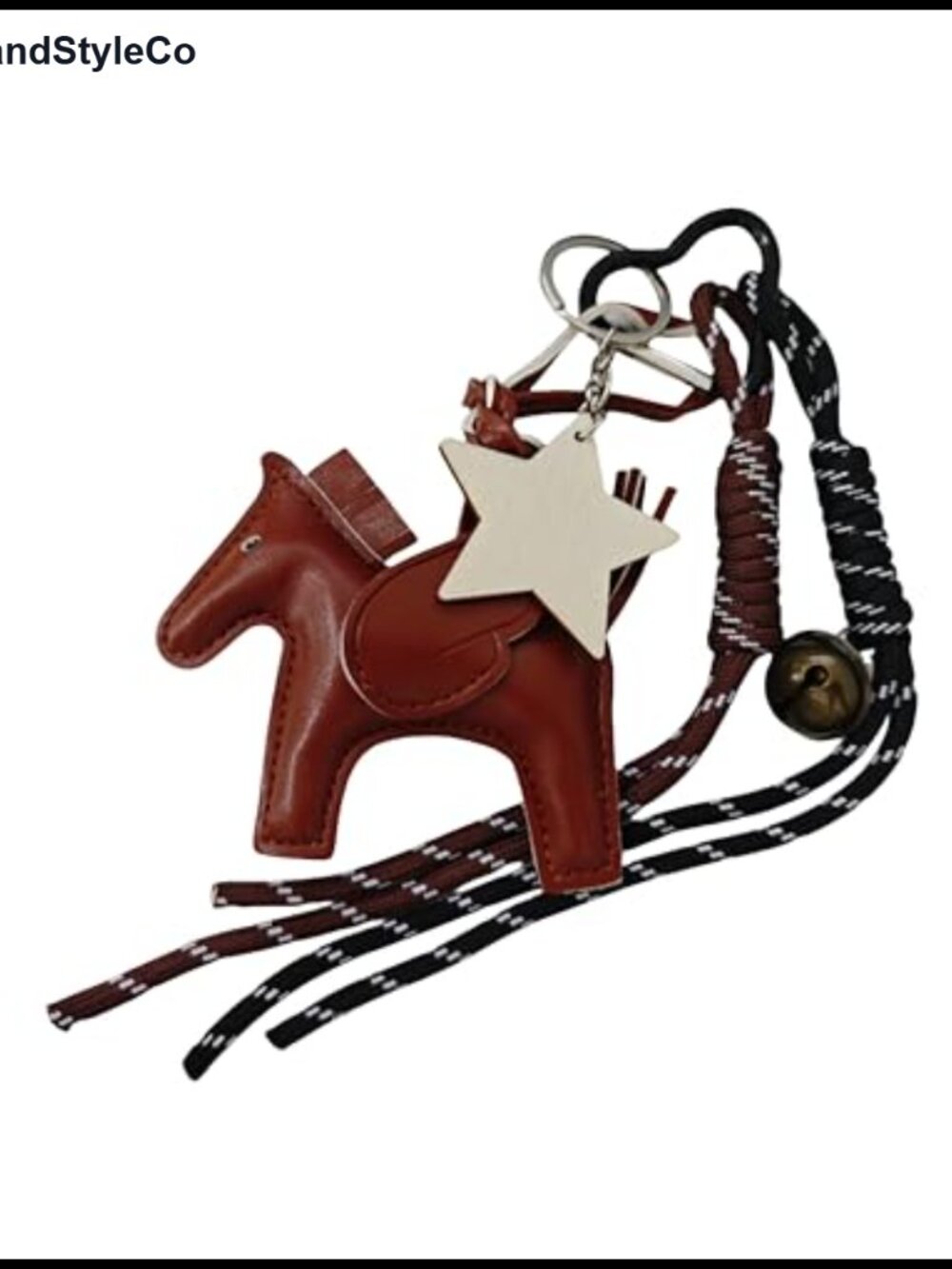 Leather Pegasus Keychain Bag Charm with Star